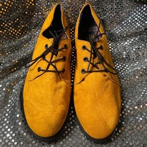 Yellow Mustard Suede Oxford Shoes